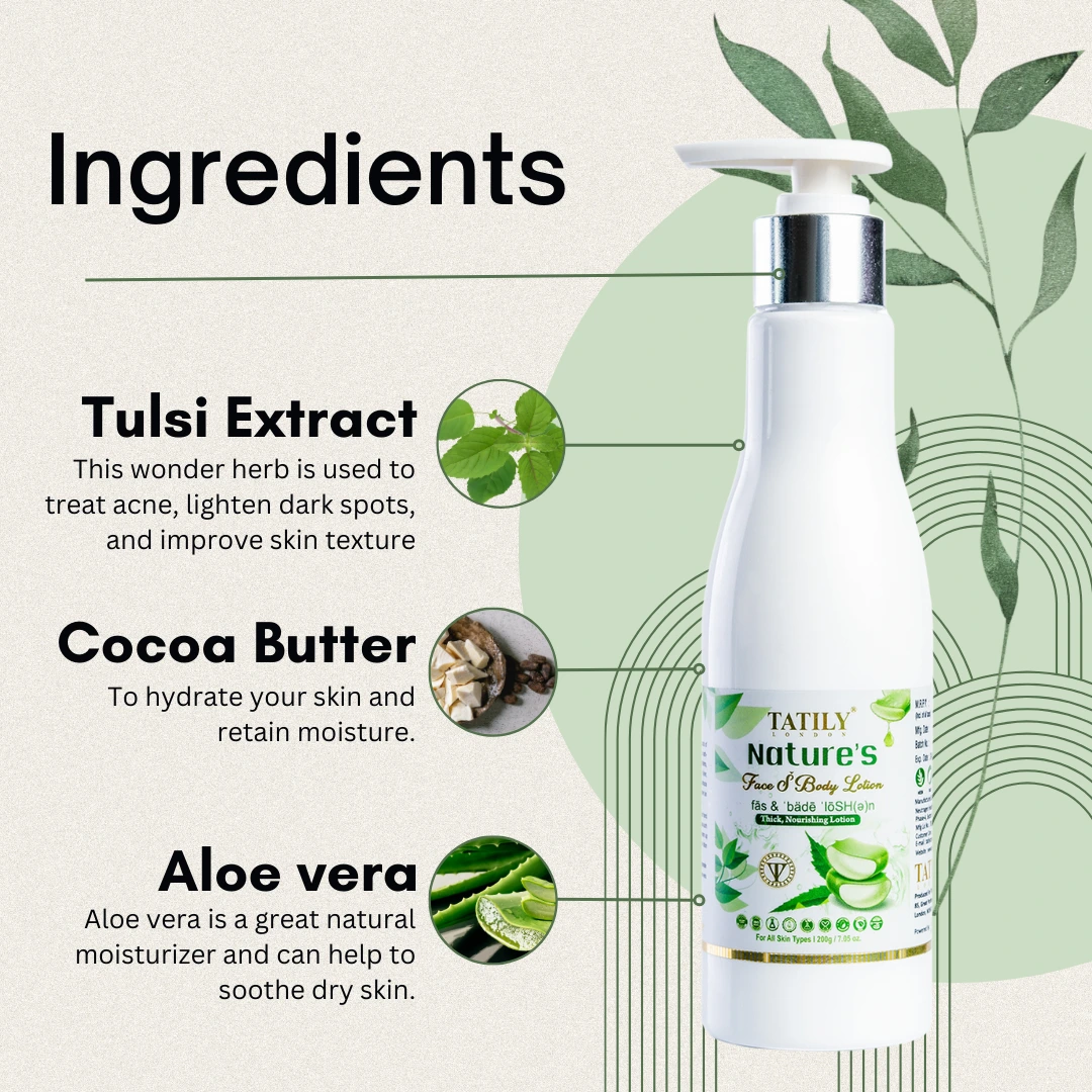 Nature’s body lotion Ingredients